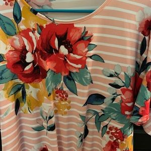 Floral tie front top